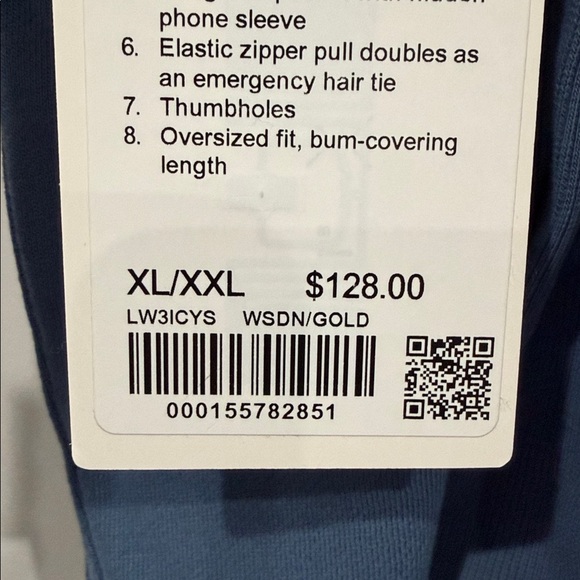 Lululemon Oversized Scuba Wash Denim Blue Funnel-Neck Half Zip Gold Hardware XL - Picture 8 of 8